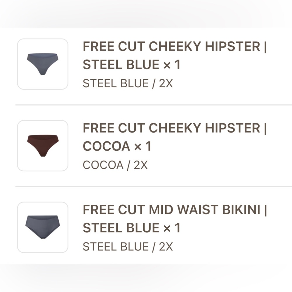Skims Underwear Set of 3